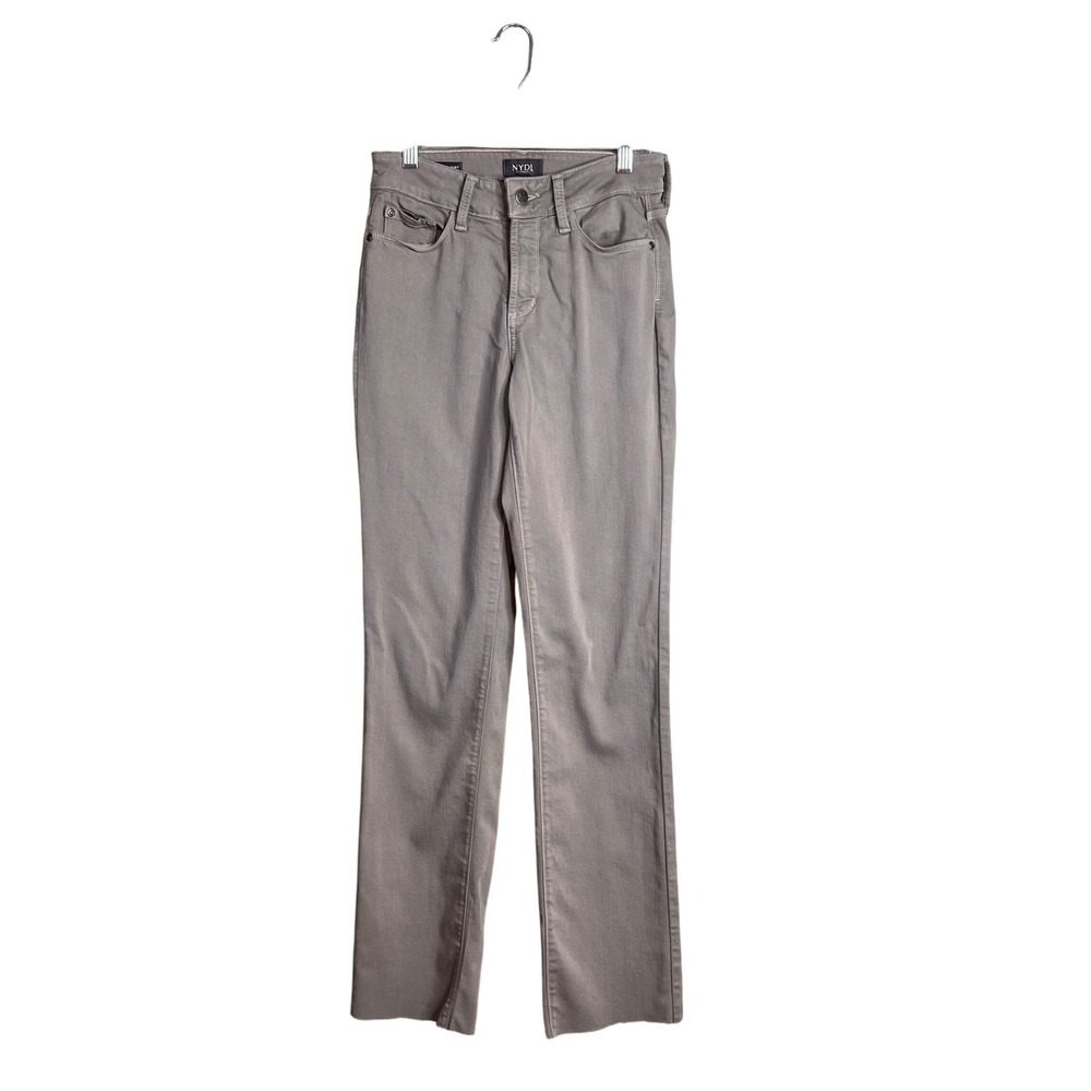 NYDJ Marilyn Straight‎ Leg Jeans Gray Size 2 Hand Cropped Lift Tuck Technology